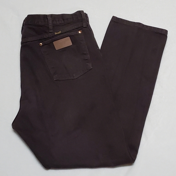 VINTAGE 1980s Wrangler Dark Brown USA Made High Waisted Butt Hugging Jeans - Picture 1 of 9